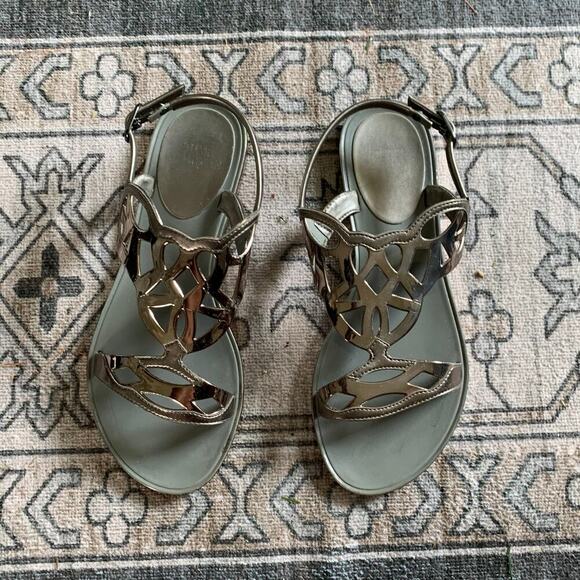 Shoes - Stuart Weitzman Gelfisher Graphite Sandals Size 8